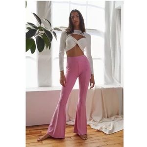 NWT Urban Outfitters Out from Under pink flare yoga pants size L Large